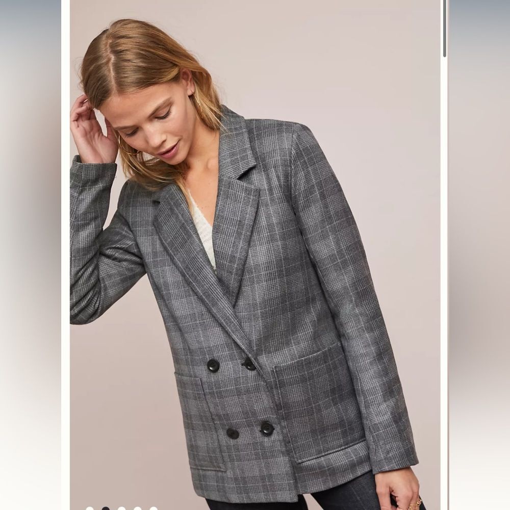 McGuire Denim 9 to 5 Wool Plaid Blazer